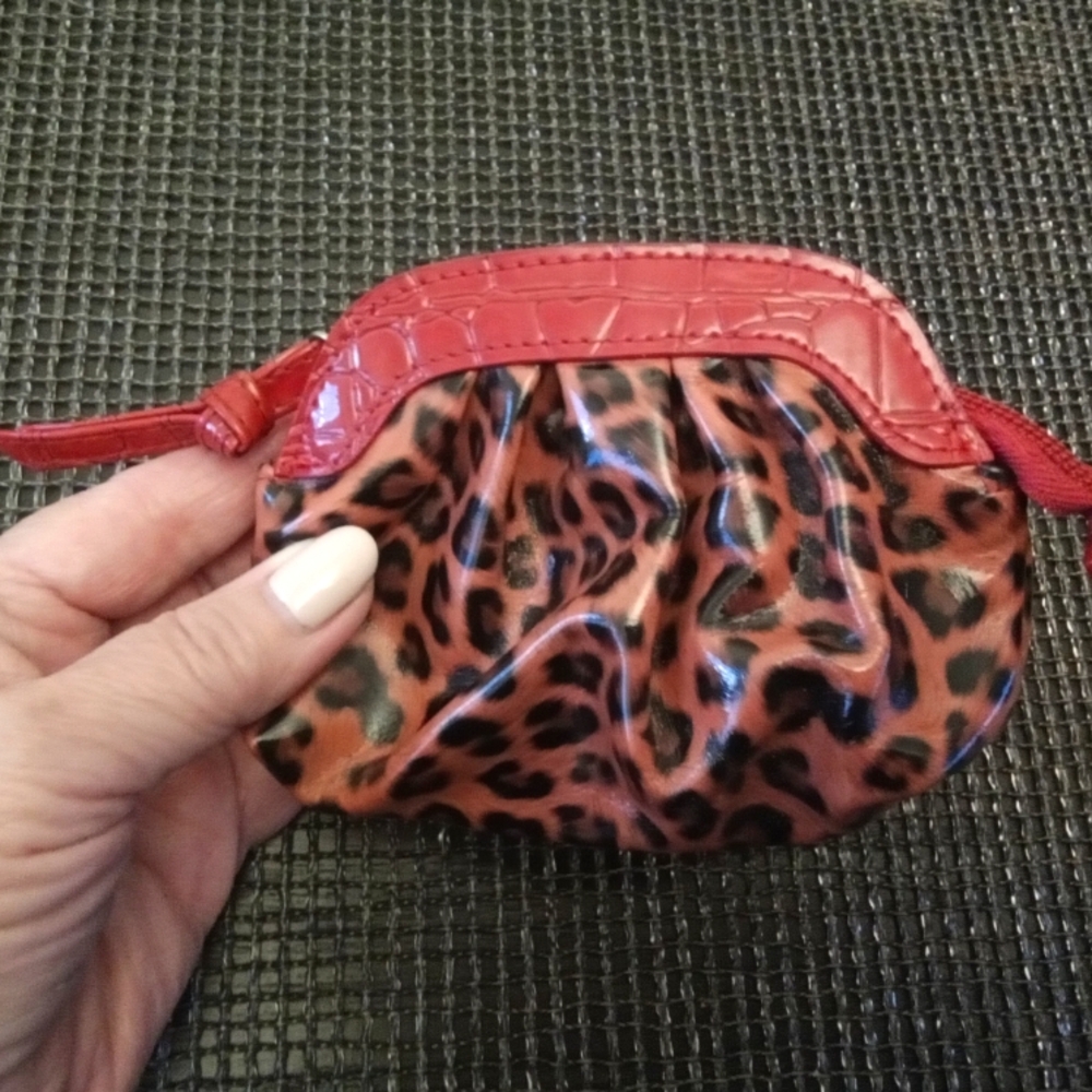Leopard Print Red Coin Purse